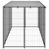 Dog Kennel Black 129.9"x43.3"x43.3" Steel - Black