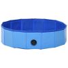 Foldable Dog Swimming Pool Blue 31.5"x7.9" PVC - Blue