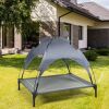 Portable Elevated Outdoor Pet Bed with Removable Canopy Shade - 36in