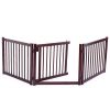 24 inch Pet Fence Suitable For Indoor Use Log Environmental Protection Material - Brown - brown