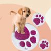 Personalized Dog Tags; Engraved Footprints Cat Tags; Anti-lost Round Pet ID Tags For Dogs & Cats - Burgundy - one-size