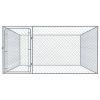 Outdoor Dog Kennel Galvanized Steel 6.6'x6.6'x3.3' - Silver