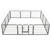 Dog Playpen 12 Panels Steel 31.5"x23.6" Black - Black