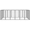 20-Panel Dog Playpen Black 19.7"x39.4" Powder-coated Steel - Black