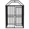 Heavy-Duty Outdoor Dog Kennel with Roof 4'x4'x6.2' - Black