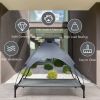 Outdoor travel CampingPortable Elevated Pet Bed With Removable Canopy Shade - grey - XL