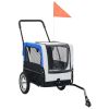 2-in-1 Pet Bike Trailer & Jogging Stroller Gray and Blue - Grey