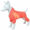 Pet Life Active 'Downward Dog' Heathered Performance 4-Way Stretch Two-Toned Full Body Warm Up Hoodie - Orange - X-Large