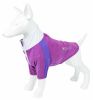 Pet Life Active 'Chewitt Wagassy' 4-Way Stretch Performance Long Sleeve Dog T-Shirt - Purple - X-Large