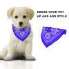 Adjustable Bandana Leather Pet Collar Triangle Scarf - Blue - L
