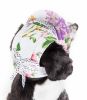 Pet Life 'Botanic Bark' Floral Uv Protectant Adjustable Fashion Canopy Brimmed Dog Hat Cap - Medium
