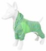 Pet Life Active 'Downward Dog' Heathered Performance 4-Way Stretch Two-Toned Full Body Warm Up Hoodie - Green - Medium