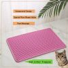 Indoor And Outdoor Easy Clean Double Layer Mats Cat Litter Mat - Pink - EVA