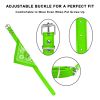 Adjustable Bandana Leather Pet Collar Triangle Scarf - Green - L