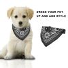 Adjustable Bandana Leather Pet Collar Triangle Scarf - Black - M