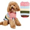 Horizontal Two-Legged Pet Warm Knit Striped Color Knit - PinkL