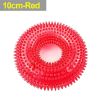 Pet Toys Bite Resistant Sound Toy Chew Teeth Clean Large Dog Golden Retriever Barbed TPR Training Teeth Cleaning Thorn Circle - Red