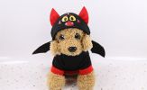 Pet Black Bat Wing Costume Hooded Winter Warm Sweater Halloween Costume - S
