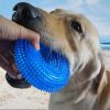 Pet Toys Bite Resistant Sound Toy Chew Teeth Clean Large Dog Golden Retriever Barbed TPR Training Teeth Cleaning Thorn Circle - Green