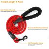 5FT Dog Leash Dog Training Walking Lead w/ Foam Handle Highly Reflective Treads  - Blue