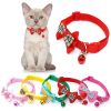 Bowknot Cat Collars; Pet Collar With Bell & Buckle; Cute Pet Supplies For Decoration - Purple - M