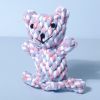 1pc Bear Shaped Pet Knot Toy - Colorful Cotton Rope Bear