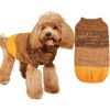 Horizontal Two-Legged Pet Warm Knit Striped Color Knit - YellowM