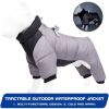 Pet Cotton Coat; Waterproof Warm Dog Jacket; Winter Dog Coat For Small Medium Large Dogs - Orange-Red - S