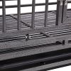 37"L x 29"H Heavy Duty Metal Dog Kennel Cage Crate with 4 Universal Wheels, Openable Flat Top and Front Door, Black - black