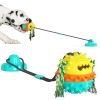 Pet Chewing Toys Dog Food Leaking Bite Resistant Ball Toy With Suction Cup For Indoor Dogs - Yellow - 10.7*10.8*71cm/4.21*4.25*27.95inch