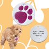 Personalized Dog Tags; Engraved Footprints Cat Tags; Anti-lost Round Pet ID Tags For Dogs & Cats - Burgundy - one-size
