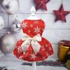 Christmas Pet Clothing Vest Skirt Christmas Print Matching Pet Dog Clothing For Small & Medium Dogs - Red - S