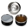 Wholesale Low Price High Quality 32oz 64oz Double Wall Insulated Stainless Steel Powder Coated Dog pet Bowl - Black