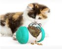 Portable Pet Chew Toy Tumbler, Puzzle Slow Food Leakage Ball, Cat Dog Food Dispenser Slow Feeder, Pet Food Snack Leakage Toy - Blue
