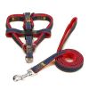 Pet Dog Chest Back Leash Set Adjustable Dogs Chest Back Traction Rope Puppy Pet Nylon Durable Outdoor Walking Rope Chain Belt - Red - M