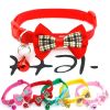 Bowknot Cat Collars; Pet Collar With Bell & Buckle; Cute Pet Supplies For Decoration - Purple - M