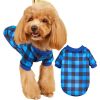Warm Fleece Dog Clothing Classic Plaid Patchwork Dog and Cat Hoodies - BluecheckM
