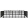 Outdoor Dog Kennel Steel 803.5 ftÂ¬â‰¤ - Black