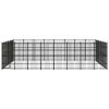 Outdoor Dog Kennel Steel 476.2 ftÂ¬â‰¤ - Black