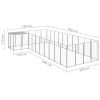Dog Kennel Silver 143.3 ftÂ¬â‰¤ Steel - Silver