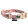 Touchdog 'Carpentry Patterned' Tough Stitched Embroidered Collar and Leash - Brown - Small