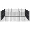 Outdoor Dog Kennel Steel 535.7 ftÂ¬â‰¤ - Black