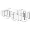 Dog Kennel Black 117.2 ftÂ¬â‰¤ Steel - Black