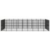 Outdoor Dog Kennel Steel 446.4 ftÂ¬â‰¤ - Black