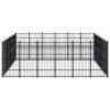 Outdoor Dog Kennel Steel 416.7 ftÂ¬â‰¤ - Black