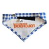 Touchdog 'Bad-to-the-Bone' Plaid Patterned Fashionable Velcro Bandana - Blue - Large