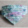 Touchdog 'Bad-to-the-Bone' Elephant Patterned Fashionable Velcro Bandana - Aqua - Large