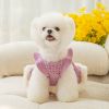 Warm and thickened dog clothes in autumn and winter; bow sweater skirt; dog sweater - Purple skirt - XL (recommended weight is 7-9 kg)