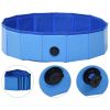 Foldable Dog Swimming Pool Blue 31.5"x7.9" PVC - Blue