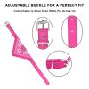 Adjustable Bandana Leather Pet Collar Triangle Scarf - Pink - L